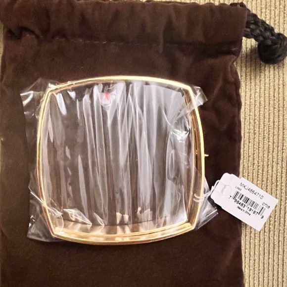 NWT: Authentic Michael Kors Square Gold w/Crystal Pave Bangle Bracelet - Picture 3 of 7